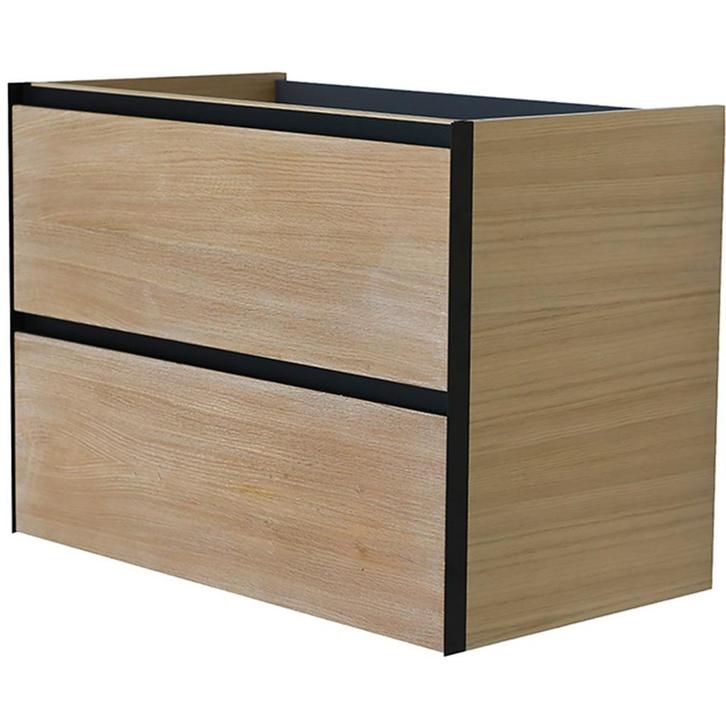 Wiesbaden Lotus Onderkast Met 2 Laden - 80x45.2cm - Naturel, Huis en Inrichting, Badkamer | Badkamermeubels, Nieuw, Ophalen of Verzenden