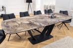 Uitschuifbare eettafel PAPILLON 180-260cm taupe keramiek, Huis en Inrichting, Tafels | Eettafels, Ophalen of Verzenden, Nieuw