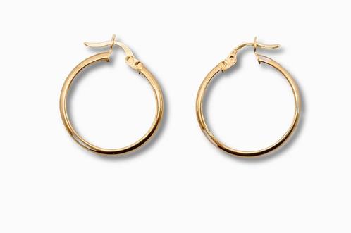 Gouden Creolen rond 14K, Sieraden, Tassen en Uiterlijk, Oorbellen, Goud, Nieuw, Goud, Verzenden