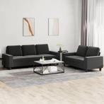 vidaXL 2-delige Loungeset stof zwart, Huis en Inrichting, Banken | Bankstellen, Verzenden, Nieuw, Vierpersoons of meer, Stof