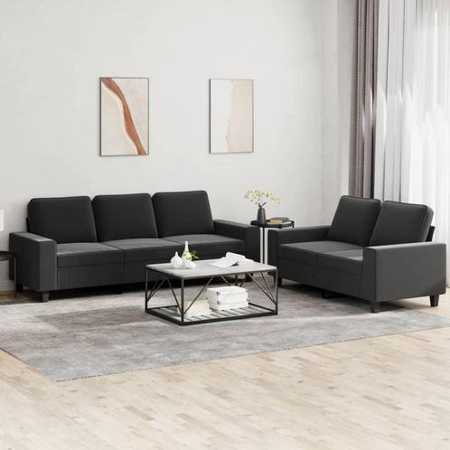 vidaXL 2-delige Loungeset stof zwart, Huis en Inrichting, Banken | Bankstellen, Nieuw, Stof, Vierpersoons of meer, Verzenden