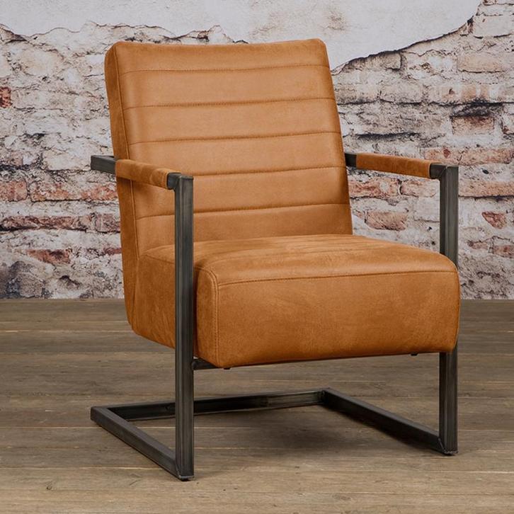 *WOONWINKEL* Tower Living Rocca Industriele Fauteuil Bull Co, Huis en Inrichting, Fauteuils, Nieuw, Stof, Verzenden