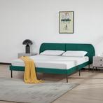 Gestoffeerd bed Porvoo met bedbodem 160x200 cm donkergroen [, Huis en Inrichting, Slaapkamer | Bedden, Verzenden, Nieuw