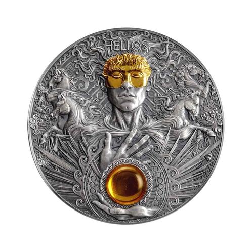 Zilveren munt Helios antique finish 2022 3 troy ounce, Postzegels en Munten, Edelmetalen en Baren, Verzenden