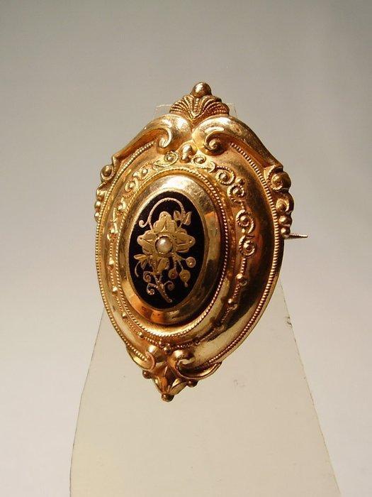 Zonder Minimumprijs - Broche - 8 karaat Geel goud, Tombak,, Sieraden, Tassen en Uiterlijk, Antieke sieraden