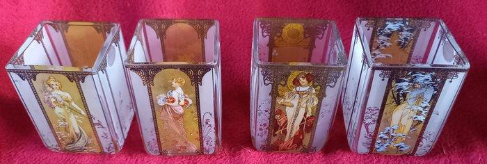 Goebel - Alphonse Mucha - Vaas (4) - Volledige serie, Antiek en Kunst, Antiek | Glas en Kristal