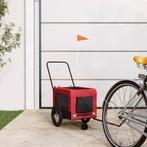 vidaXL Hondenfietstrailer oxford stof en ijzer rood en zwart, Verzenden, Nieuw