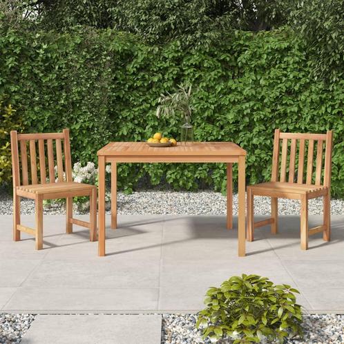 vidaXL 3-delige Tuinset massief teakhout, Tuin en Terras, Tuinsets en Loungesets, Tuinset, Nieuw, Teakhout, Verzenden