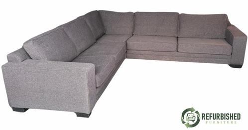 Refurbished 6-zits hoekbank donkergrijs met 6mnd garantie!, Huis en Inrichting, Banken | Bankstellen, 300 cm of meer, 150 cm of meer