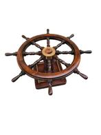 Middentafel - Hout, Messing, Glas