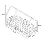 Kinderbed Hesel huisbed met uitvalbeveiliging 90x200 cm wit, Verzenden, Nieuw