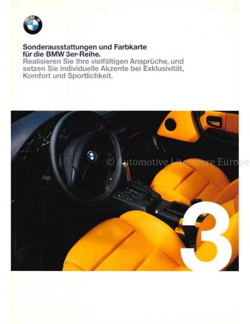 1998 BMW 3 SERIES SPECIAALUITVOERINGEN | KLEURENKAART, Boeken, Auto's | Folders en Tijdschriften, BMW