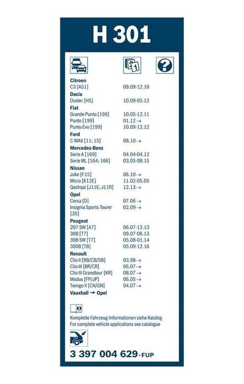 Achter Ruitenwisser (H301) Voor Mercedes, Ford, Hyundai,..., Auto-onderdelen, Ruiten en Toebehoren, Nieuw, Ophalen of Verzenden