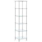 vidaXL Kastje 6-laags 40x40x160 cm gehard glas transparant, Huis en Inrichting, Minder dan 50 cm, Verzenden, Nieuw, Glas