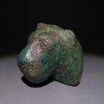 Oud-Egyptisch Brons Leeuwenhoofd. Laatste Periode 664-332