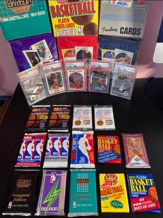 Fleer - 14 Booster pack - 1989,90,91,92,93 Fleer, NBA Hoops,, Verzamelen, Stickers