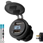 ProRide 12V USB Stopcontact 2 Poorten Inbouw met Voltmeter -, Verzenden, Nieuw