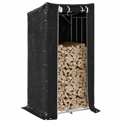 vidaXL Haardhoutrek met regenhoes 100x80x200 cm, Huis en Inrichting, Haarden, Nieuw, Verzenden
