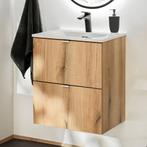 Wastafelonderkast met wastafel Newport 57x50x39 cm eikenkleu, Huis en Inrichting, Verzenden, Nieuw