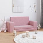 vidaXL Kinderslaapbank 2-zits zacht pluche roze, Verzenden, Nieuw