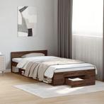 vidaXL Bedframe met lade bewerkt hout bruin eikenkleurig, Eenpersoons, Bruin, Verzenden, Nieuw