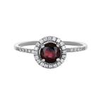 Ring - 18 karaat Witgoud - 0.96ct. tw. Granaat - Diamant, Sieraden, Tassen en Uiterlijk, Ringen, Nieuw