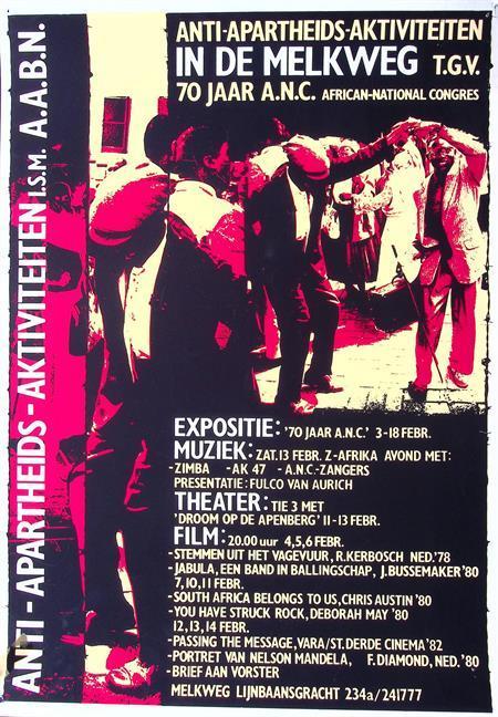 70 Jaar strijdt tegen apartheid A.N.C. op vintage poster, Verzamelen, Posters, Nieuw, Overige onderwerpen, Met lijst, Verzenden