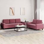vidaXL 2-delige Loungeset stof wijnrood, Huis en Inrichting, Banken | Bankstellen, Verzenden, Nieuw, Vierpersoons of meer, Stof