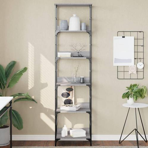 vidaXL Boekenrek 50x33x188,5 cm bewerkt hout grijs sonoma, Huis en Inrichting, Kasten | Boekenkasten, 25 tot 50 cm, Nieuw, Overige houtsoorten