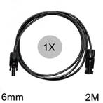 6mm MC4 verlengkabel zwart 1-20 Meter 2 Meter (Solar Kabels), Doe-het-zelf en Verbouw, Verzenden, Nieuw