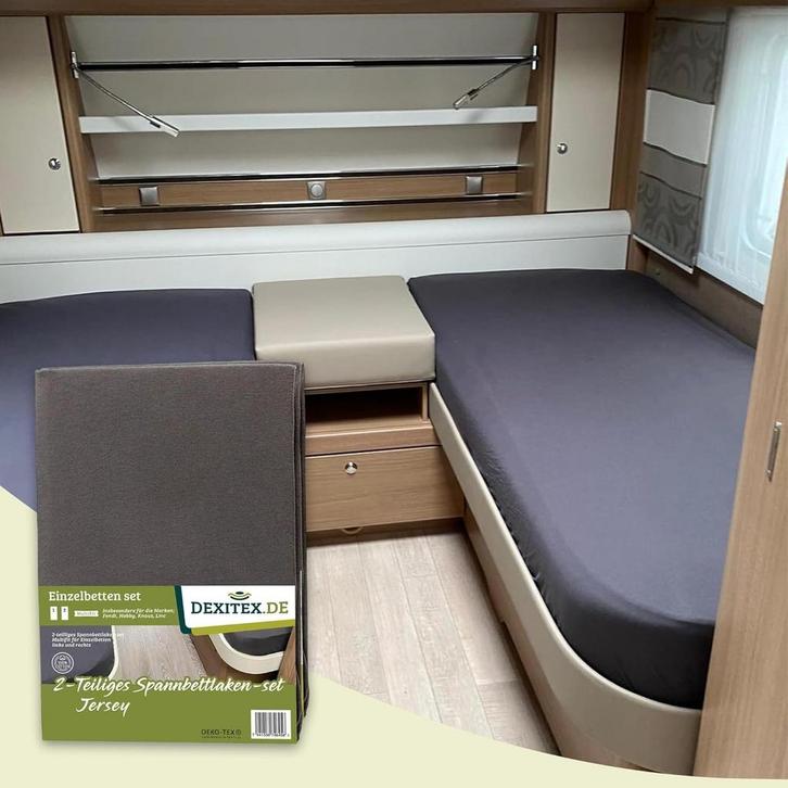 Enkele bedden indeling 2 delig, jersey hoeslakenset, Huis en Inrichting, Slaapkamer | Beddengoed, Hoeslaken of Sloop, Wit, Nieuw