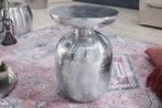 Handgemaakte bijzettafel ORIENT 40cm zilver metaal gehamerd, Huis en Inrichting, Tafels | Sidetables, Ophalen of Verzenden, Nieuw