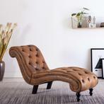 vidaXL Chaise longue kunstsuède bruin, Verzenden, Nieuw