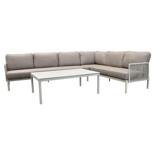 Joshua hoek loungeset 3 delig aluminium latte, Tuin en Terras, Tuinsets en Loungesets, Nieuw, Ophalen of Verzenden