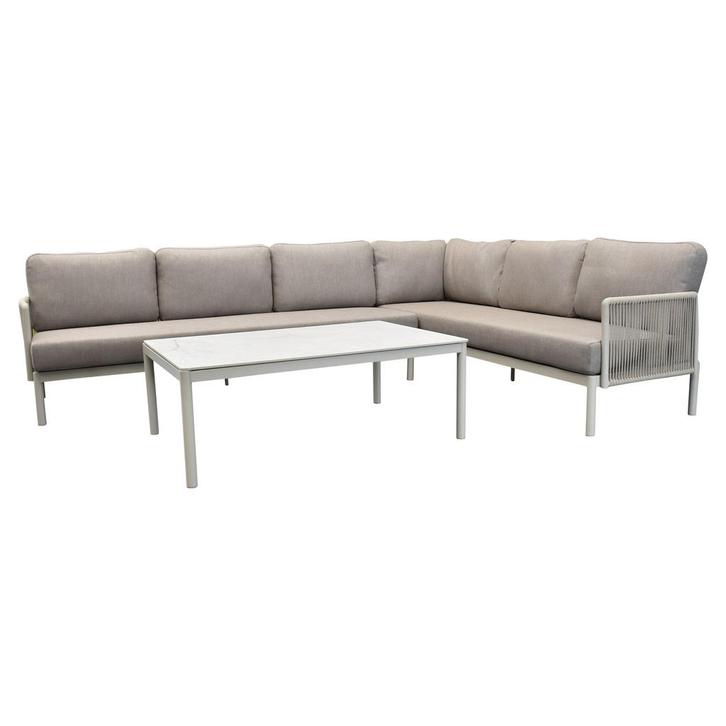 Joshua hoek loungeset 3 delig aluminium latte, Tuin en Terras, Tuinsets en Loungesets, Nieuw, Ophalen of Verzenden