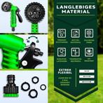 Flexibele Tuinslang - Inc. sproeikop - 60 meter - Groen, Tuin en Terras, Tuinslangen, Verzenden, Zo goed als nieuw