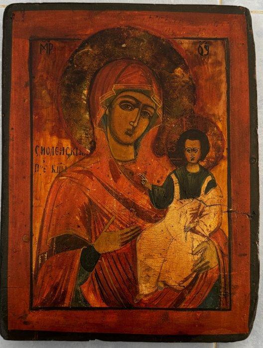 Icoon - Hout - De Maagd van Smolensk, Antiek en Kunst, Kunst | Niet-Westerse kunst