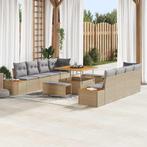 vidaXL Tuin Sofa Set 11 pcs Beige en Licht Grijs 100 x 100 x, Verzenden, Nieuw, Rotan