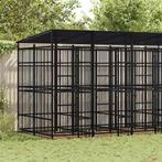 vidaXL Hondenkennel met dak 9,22 m² staal, Verzenden, Nieuw