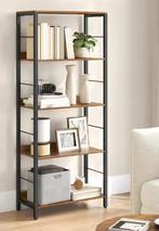 5/6 Lagen Boekenplank – Hout en Staal Opbergkast, Huis en Inrichting, Kasten | Boekenkasten, Verzenden, Nieuw