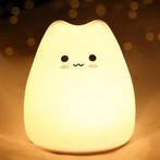 Schattig Kat Nachtlampje Siliconen LED met Touch en 7Kleuren, Verzenden, Nieuw