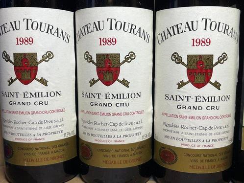 1989 x 3 Château Tourans, Château Gaillard de la Gorce,, Verzamelen, Wijnen