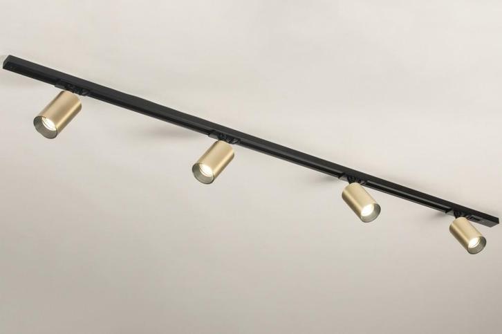 Rietveld Spots - Zwart, Goud - Metaal, Huis en Inrichting, Lampen | Hanglampen, Verzenden