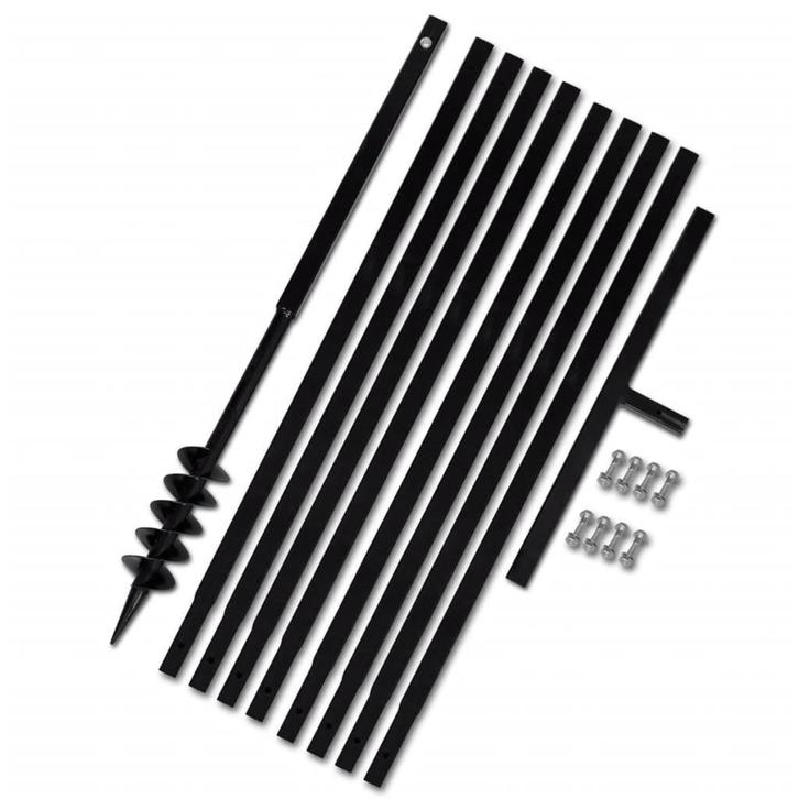 vidaXL Grondboor 80mm met 9m verlengstuk Staal, Tuin en Terras, Hand-tuingereedschap, Nieuw, Verzenden