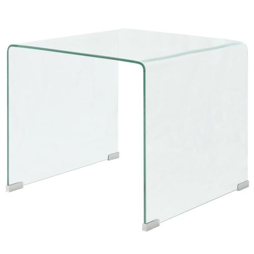vidaXL Salontafel transparant 49,5x50x45 cm gehard glas, Huis en Inrichting, Tafels | Salontafels, 50 tot 100 cm, Nieuw, Glas