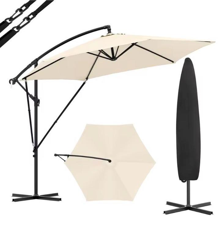 Vrijstaande Zweefparasol 310cm - Kantelbare Hangparasol, Tuin en Terras, Parasols, Zweefparasol, Nieuw, 3 tot 4 meter, Kantelbaar