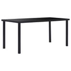vidaXL Eettafel 160x80x75 cm gehard glas zwart, Huis en Inrichting, Tafels | Eettafels, Verzenden, Nieuw