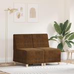 vidaXL Sofa Stoel met kussen 2 pcs Bruin 55 cm Faux suede, Verzenden, Nieuw, Leer, Minder dan 150 cm