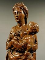 sculptuur, Maria met Kind - 17e eeuw - 60 cm - Eik, Antiek en Kunst