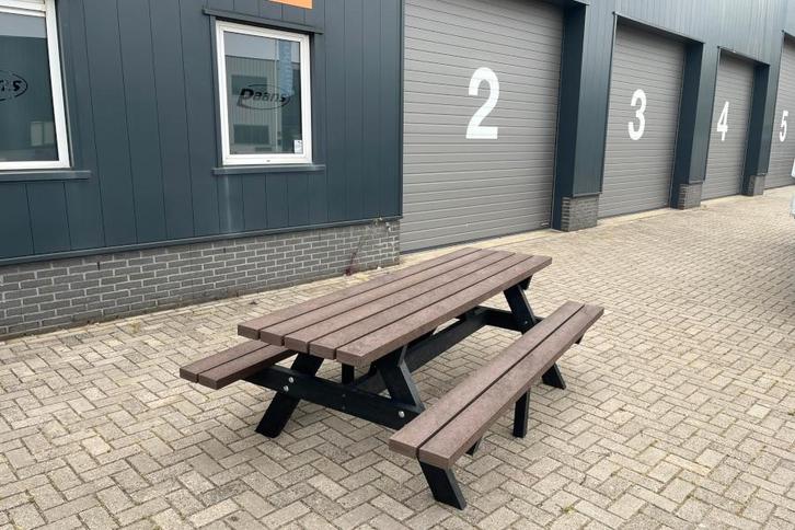 Rockwood® Picknicktafel Vlier - Zwaar Kunststof - Quartz, Tuin en Terras, Picknicktafels, Nieuw, Hout, Rechthoekig, Ophalen of Verzenden